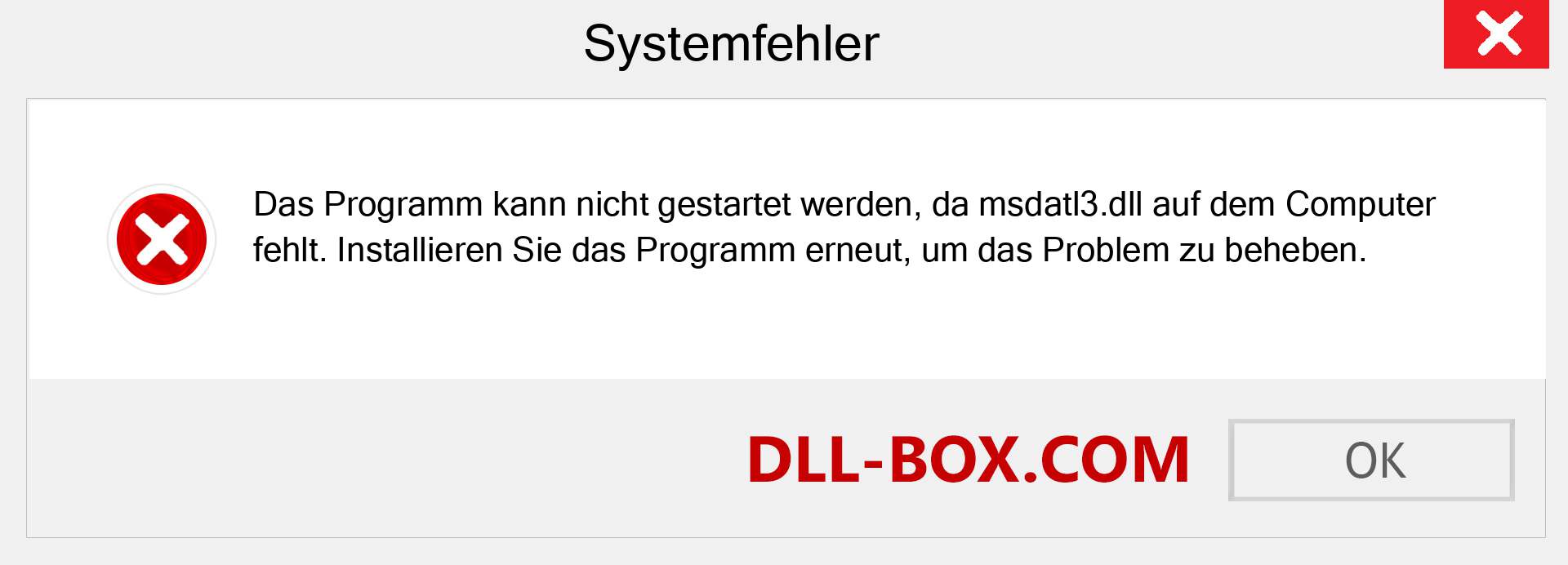 msdatl3.dll-Datei fehlt?. Download für Windows 7, 8, 10 - Fix msdatl3 dll Missing Error unter Windows, Fotos, Bildern